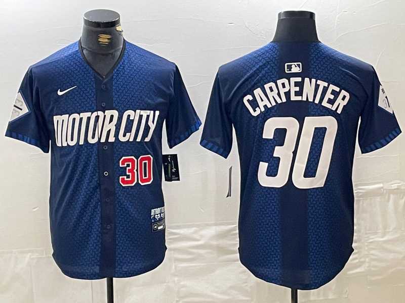 Mens Detroit Tigers #30 Kerry Carpenter Number 2024 Navy City Connect Cool Base Limited Stitched Jersey